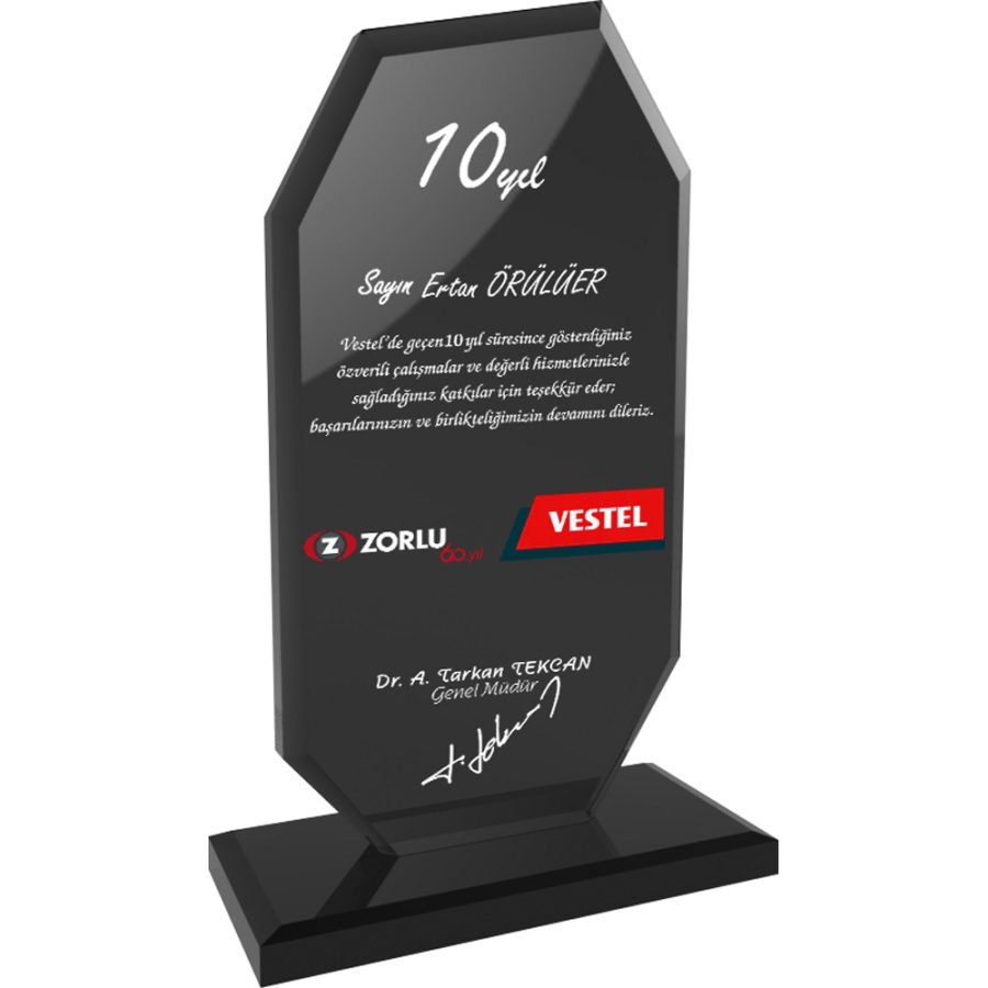 Kristal Plaket Füme