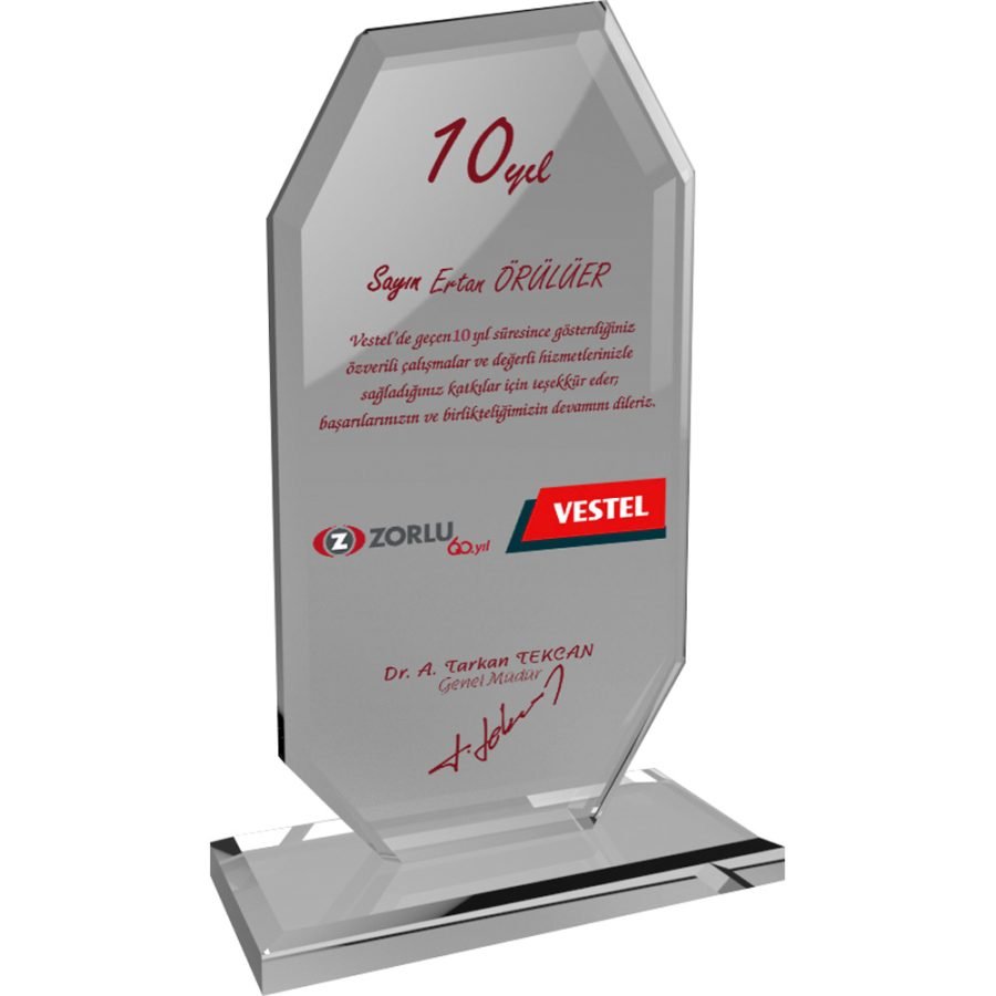 Kristal Plaket Şeffaf