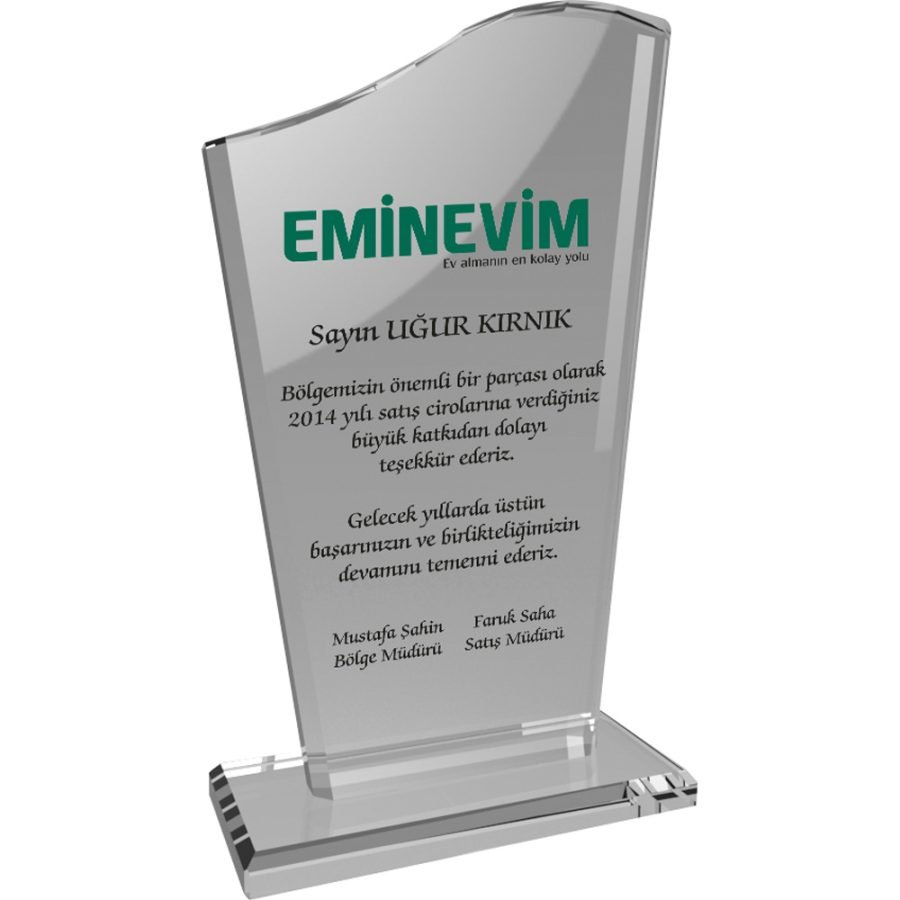 Kristal Plaket Şeffaf