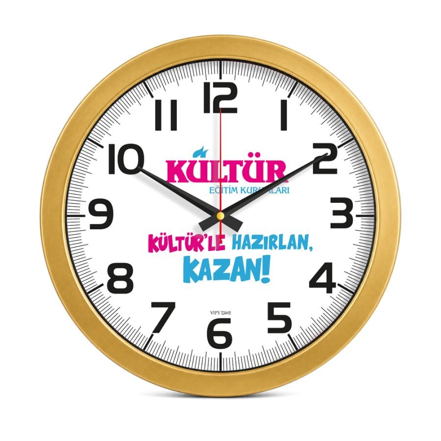 Metalize Duvar Saati Altın