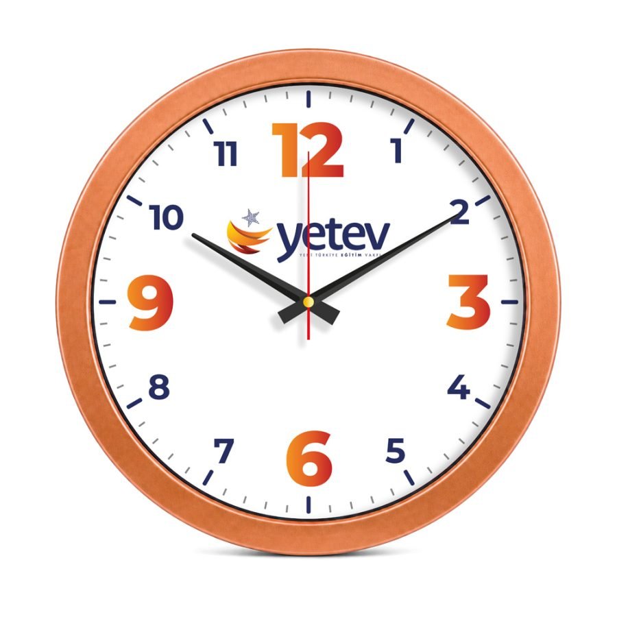 Metalize Duvar Saati Bronz